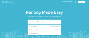 rentals.ca homepage search